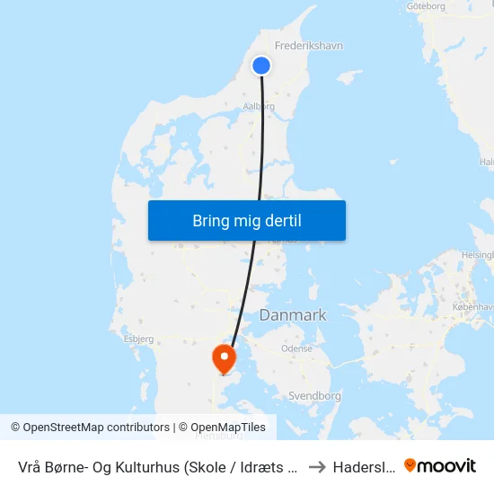 Vrå Børne- Og Kulturhus (Skole / Idræts Allé) to Haderslev map