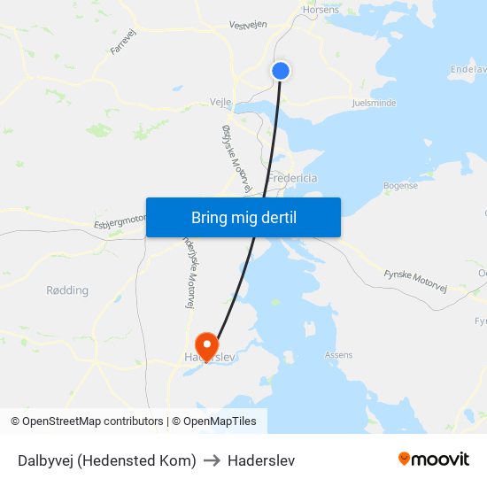 Dalbyvej (Hedensted Kom) to Haderslev map