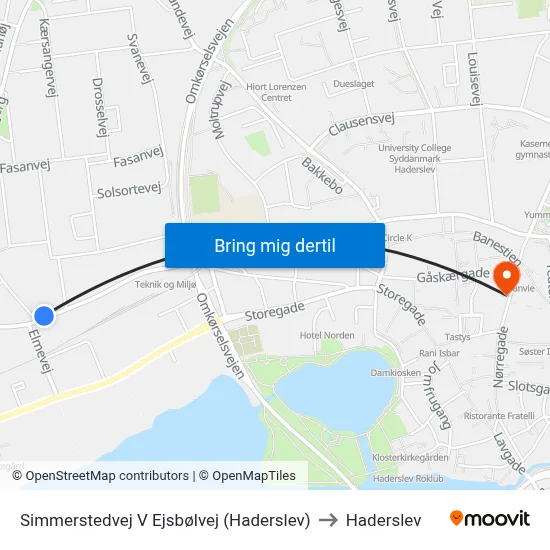 Simmerstedvej V Ejsbølvej (Haderslev) to Haderslev map