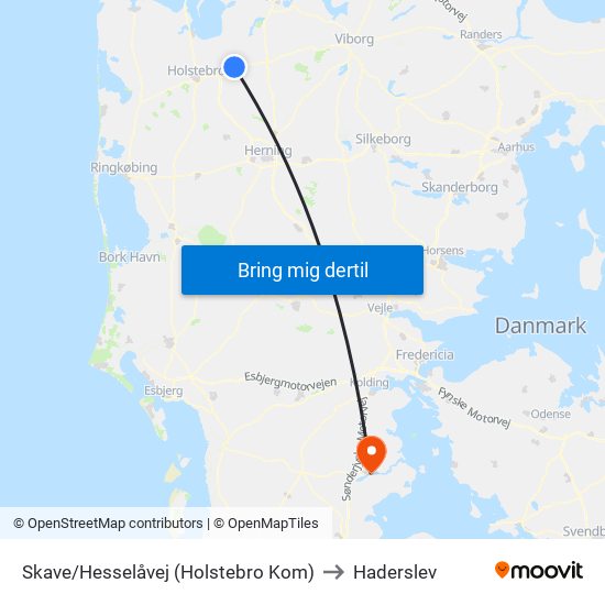 Skave/Hesselåvej (Holstebro Kom) to Haderslev map