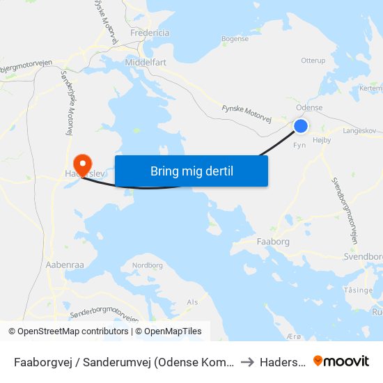 Faaborgvej / Sanderumvej (Odense Kommune) to Haderslev map
