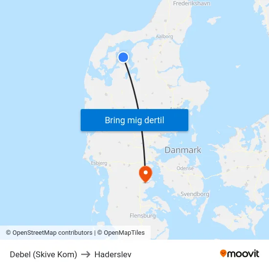 Debel (Skive Kom) to Haderslev map