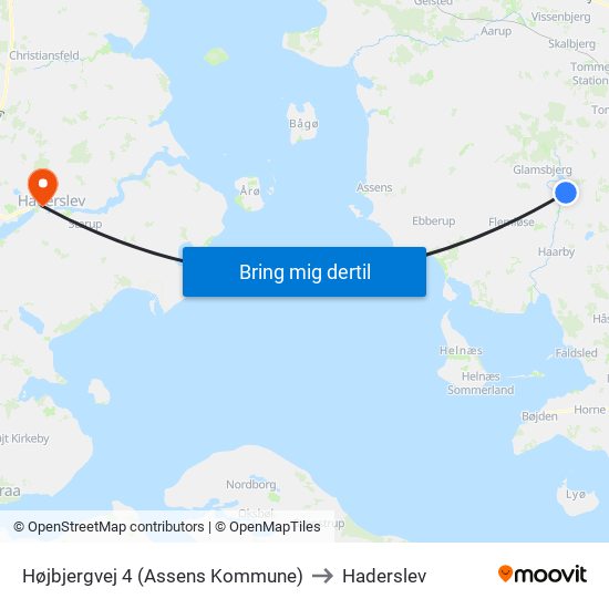 Højbjergvej 4 (Assens Kommune) to Haderslev map