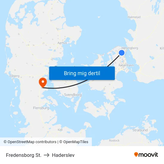 Fredensborg St. to Haderslev map