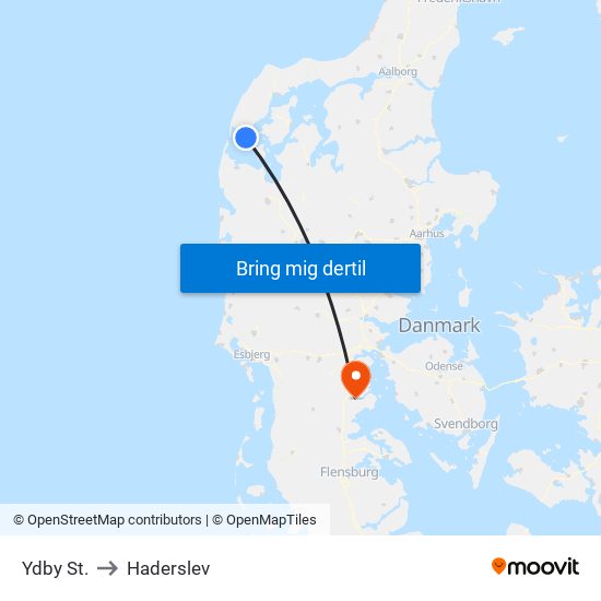 Ydby St. to Haderslev map