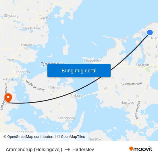 Ammendrup (Helsingevej) to Haderslev map