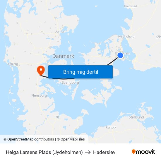 Helga Larsens Plads (Jydeholmen) to Haderslev map