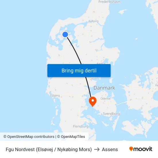 Fgu Nordvest (Elsøvej / Nykøbing Mors) to Assens map