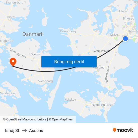 Ishøj St. to Assens map