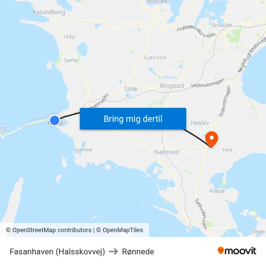Fasanhaven (Halsskovvej) to Rønnede map