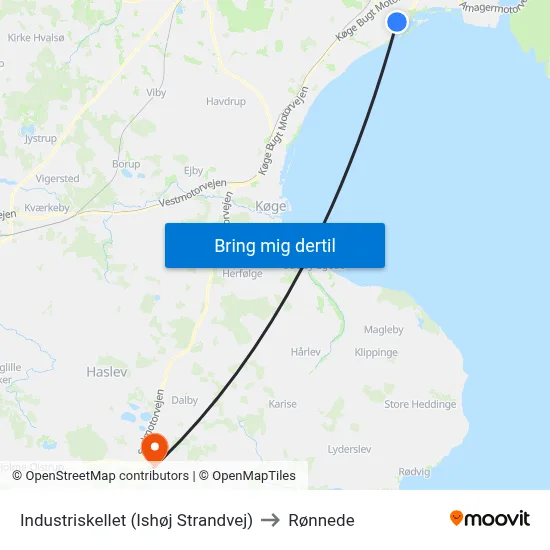 Industriskellet (Ishøj Strandvej) to Rønnede map