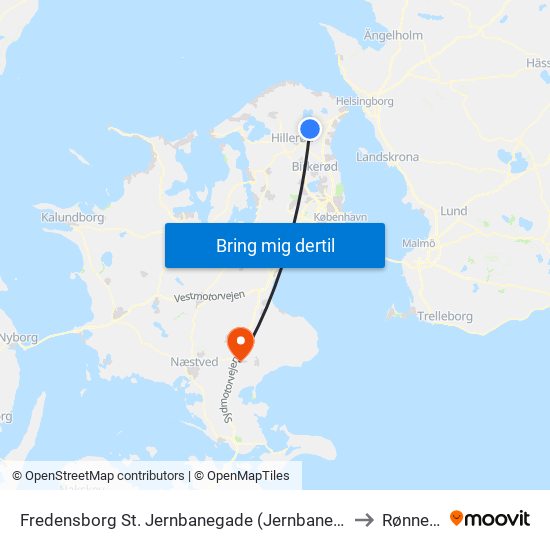Fredensborg St. Jernbanegade (Jernbanegade) to Rønnede map