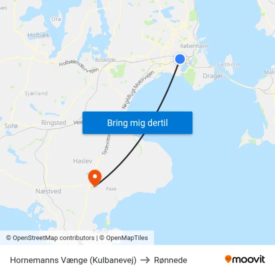 Hornemanns Vænge (Kulbanevej) to Rønnede map