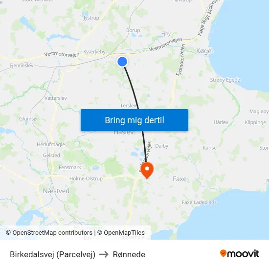 Birkedalsvej (Parcelvej) to Rønnede map