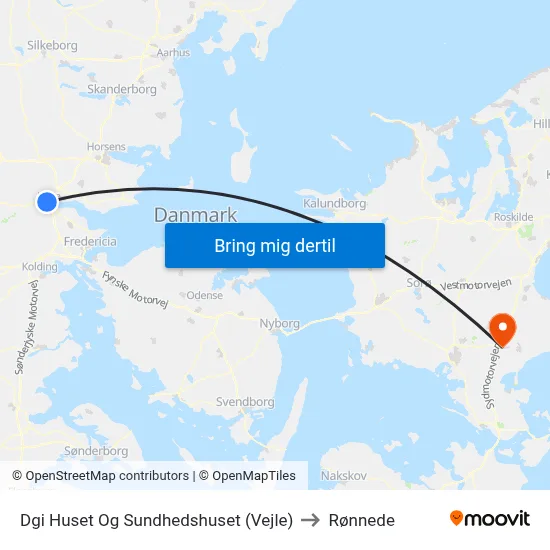 Dgi Huset Og Sundhedshuset (Vejle) to Rønnede map