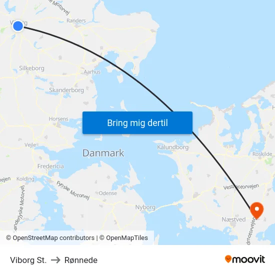 Viborg St. to Rønnede map