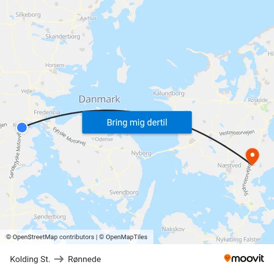 Kolding St. to Rønnede map