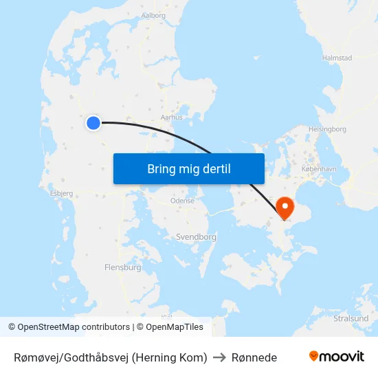 Rømøvej/Godthåbsvej (Herning Kom) to Rønnede map