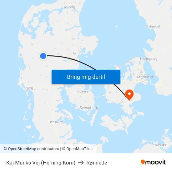 Kaj Munks Vej (Herning Kom) to Rønnede map