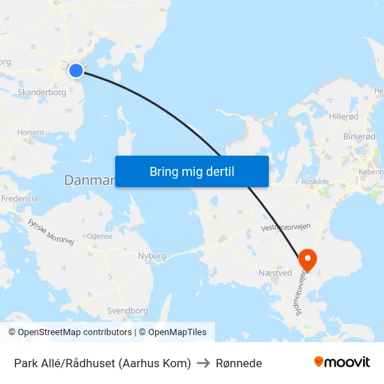 Park Allé/Rådhuset (Aarhus Kom) to Rønnede map