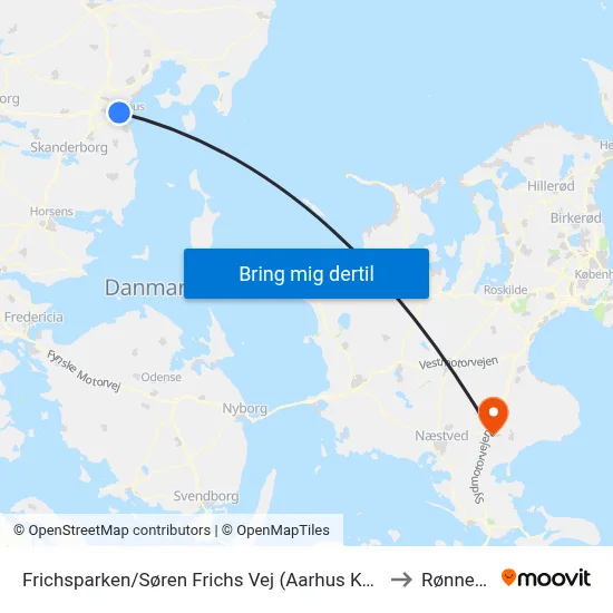 Frichsparken/Søren Frichs Vej (Aarhus Kom) to Rønnede map
