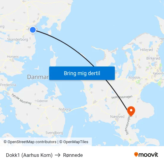 Dokk1 (Aarhus Kom) to Rønnede map