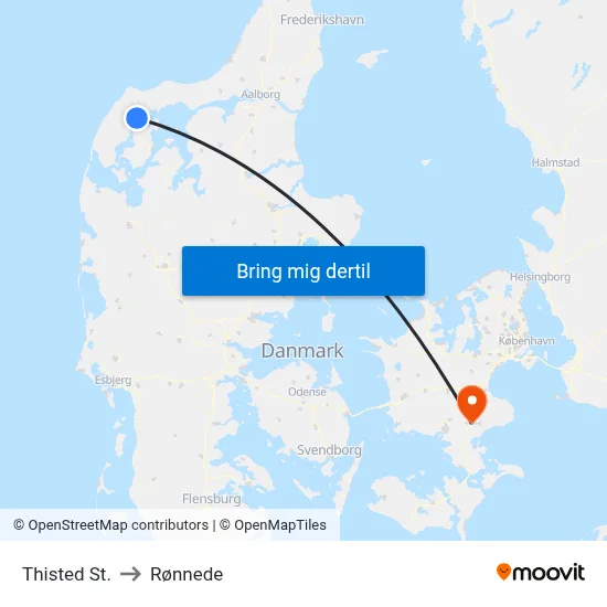 Thisted St. to Rønnede map