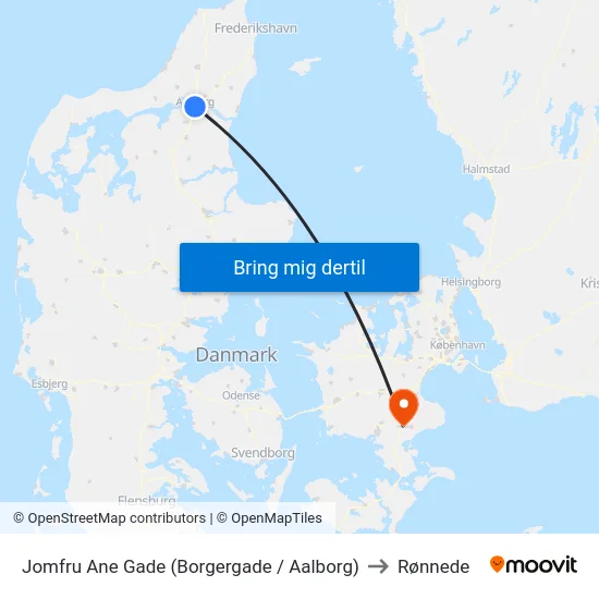 Jomfru Ane Gade (Borgergade / Aalborg) to Rønnede map