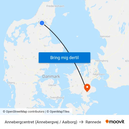 Annebergcentret (Annebergvej / Aalborg) to Rønnede map