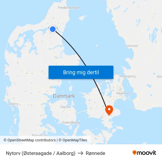 Nytorv (Østeraagade / Aalborg) to Rønnede map