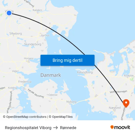 Regionshospitalet Viborg to Rønnede map