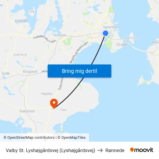 Valby St. Lyshøjgårdsvej (Lyshøjgårdsvej) to Rønnede map