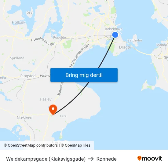 Weidekampsgade (Klaksvigsgade) to Rønnede map