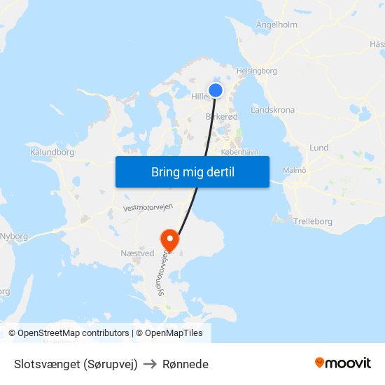 Slotsvænget (Sørupvej) to Rønnede map