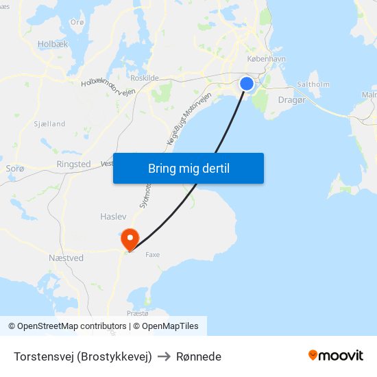 Torstensvej (Brostykkevej) to Rønnede map