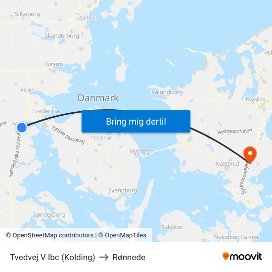 Tvedvej V Ibc (Kolding) to Rønnede map