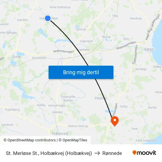 St. Merløse St., Holbækvej (Holbækvej) to Rønnede map