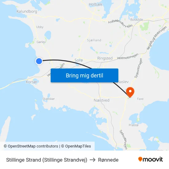 Stillinge Strand (Stillinge Strandvej) to Rønnede map