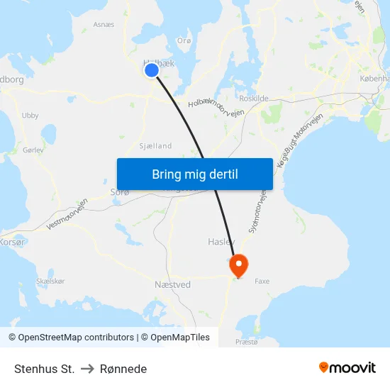 Stenhus St. to Rønnede map