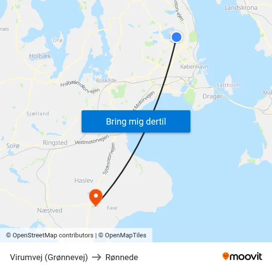 Virumvej (Grønnevej) to Rønnede map
