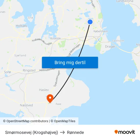 Smørmosevej (Krogshøjvej) to Rønnede map