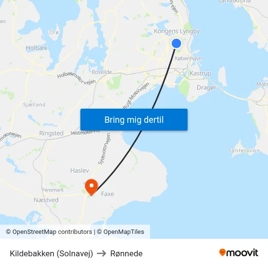 Kildebakken (Solnavej) to Rønnede map