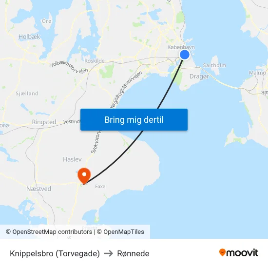 Knippelsbro (Torvegade) to Rønnede map