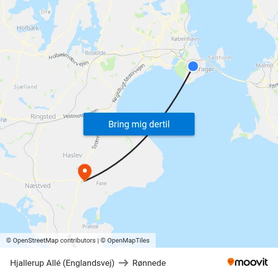 Hjallerup Allé (Englandsvej) to Rønnede map