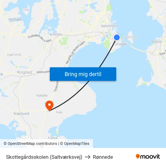 Skottegårdsskolen (Saltværksvej) to Rønnede map