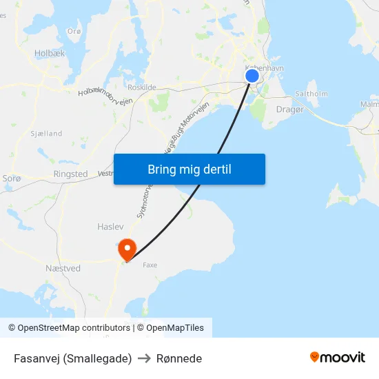 Fasanvej (Smallegade) to Rønnede map