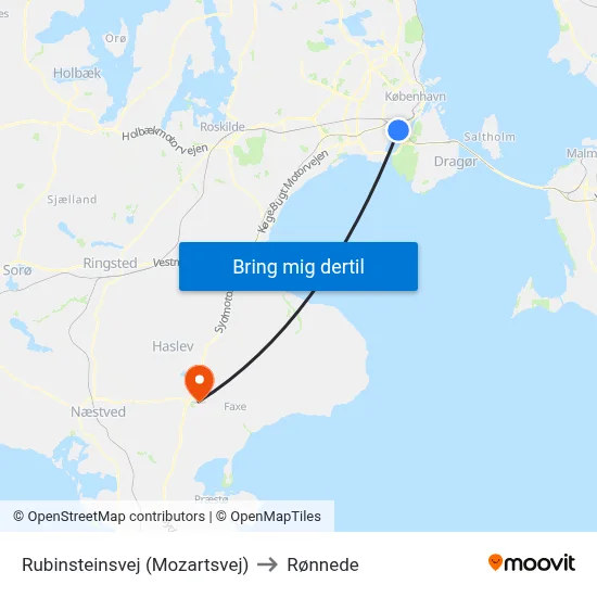 Rubinsteinsvej (Mozartsvej) to Rønnede map