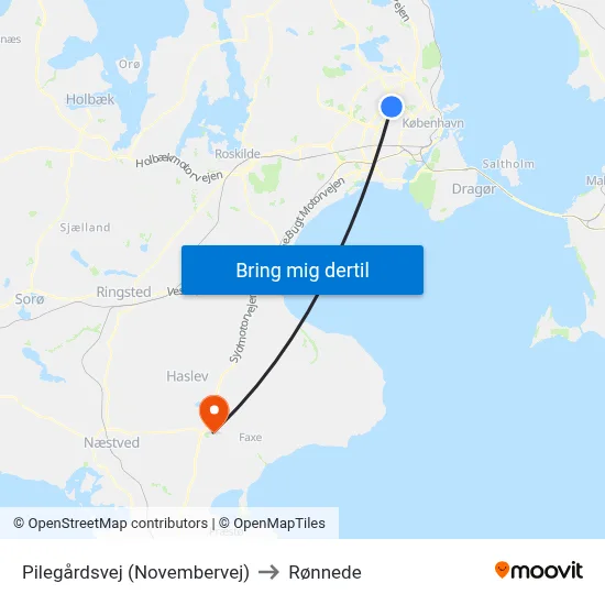 Pilegårdsvej (Novembervej) to Rønnede map