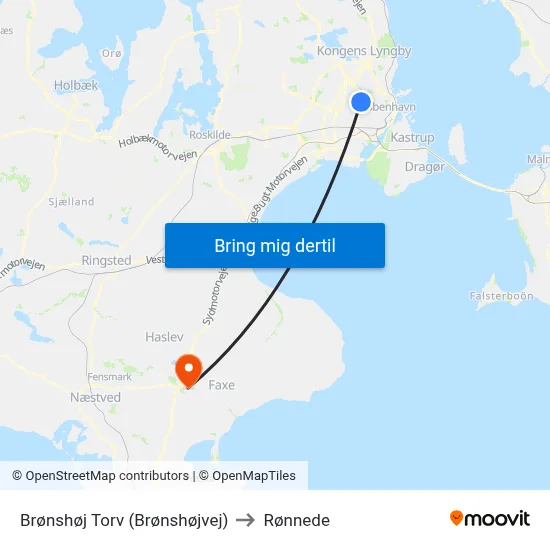 Brønshøj Torv (Brønshøjvej) to Rønnede map