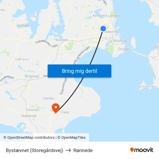 Bystævnet (Storegårdsvej) to Rønnede map